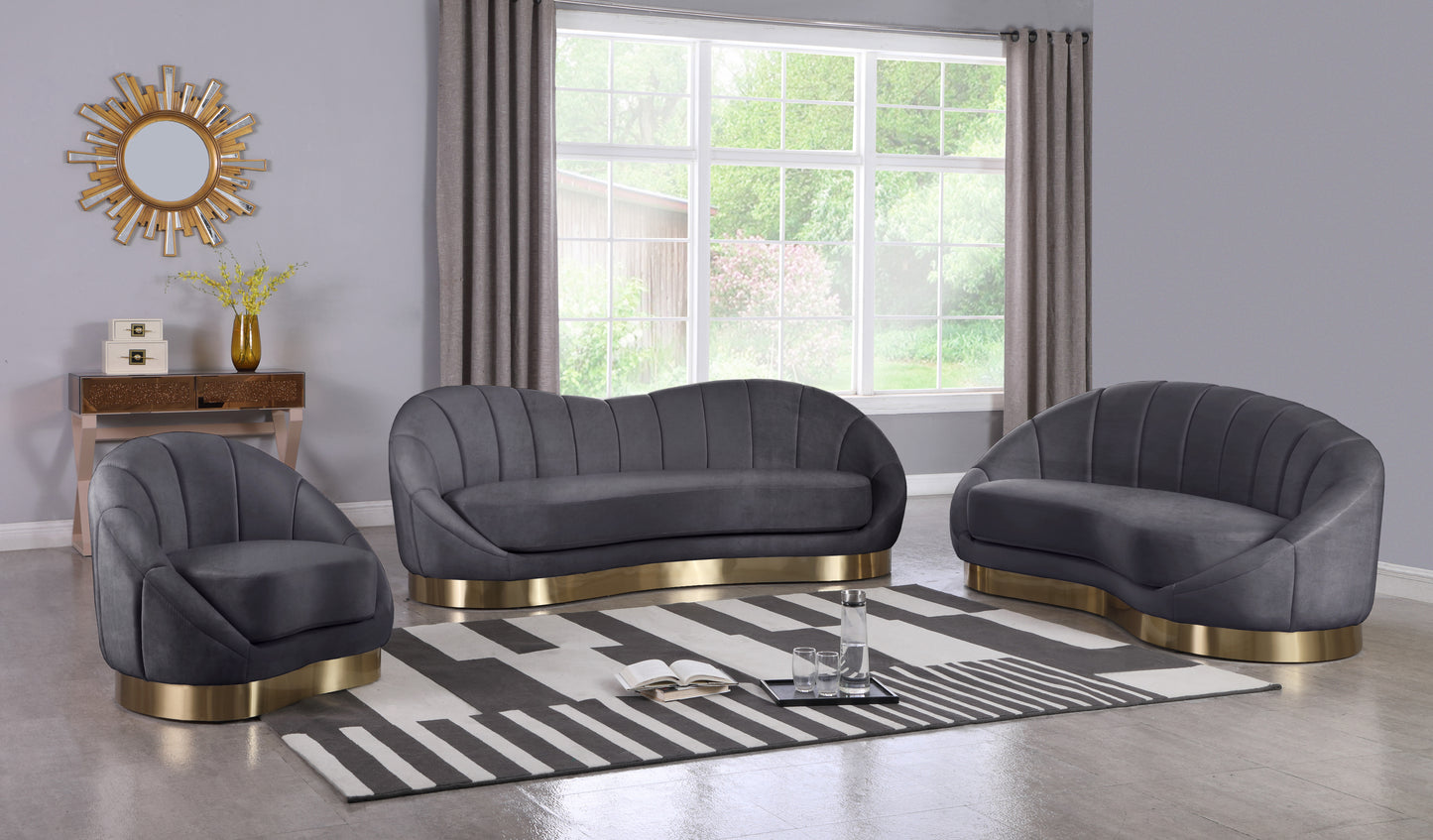 kendra grey velvet sofa s