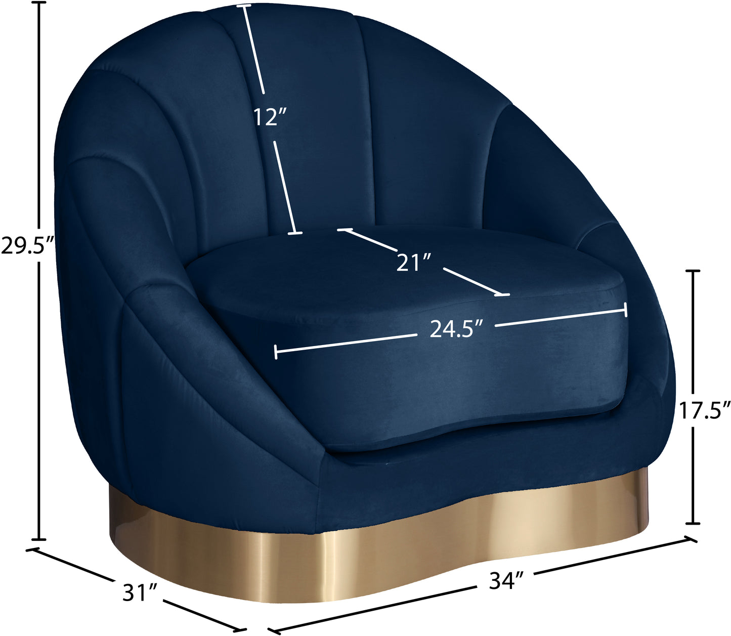 kendra navy velvet chair c