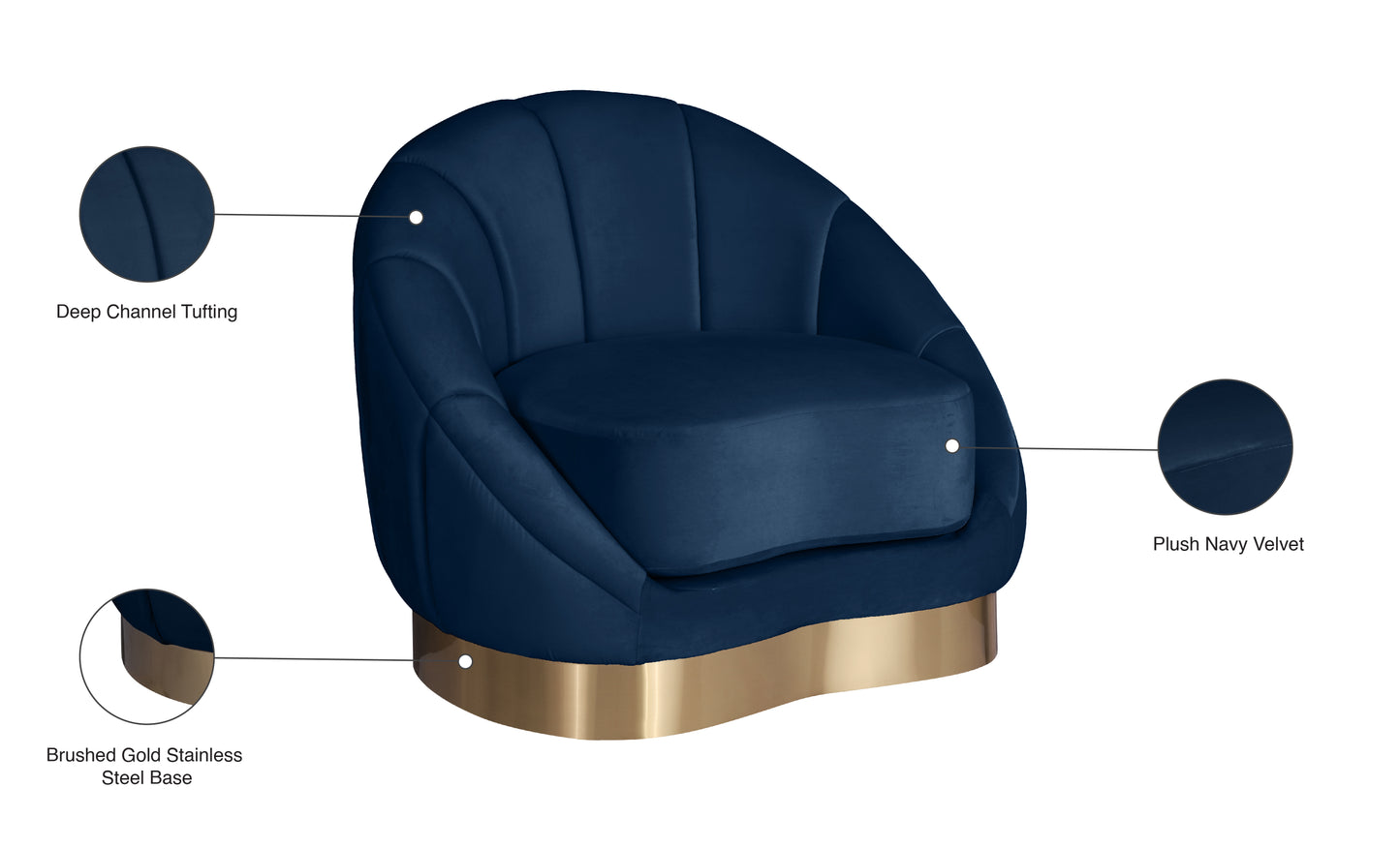 kendra navy velvet chair c