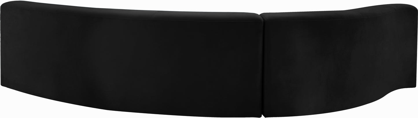 vera black velvet 2pc. sectional sectional