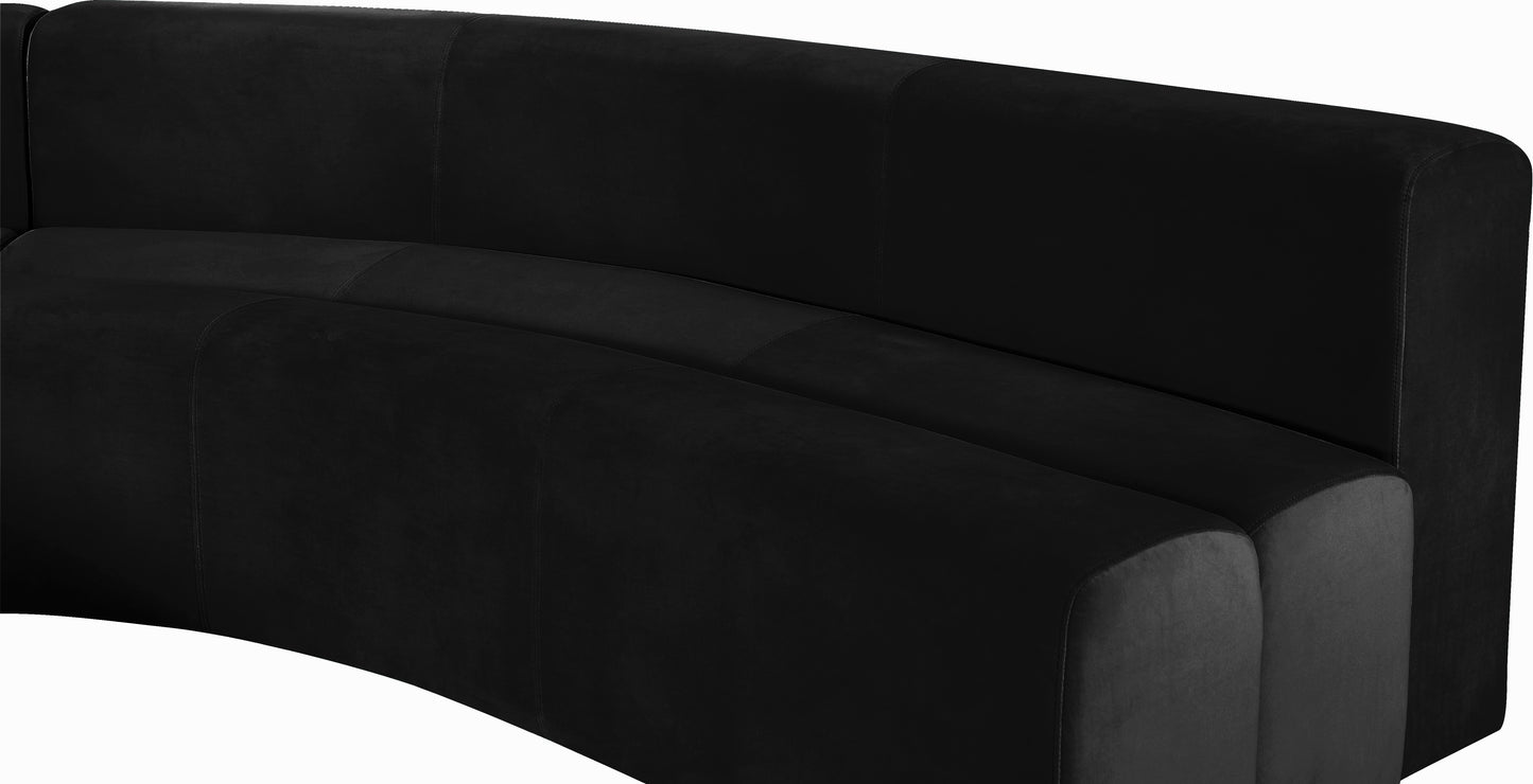 vera black velvet 2pc. sectional sectional