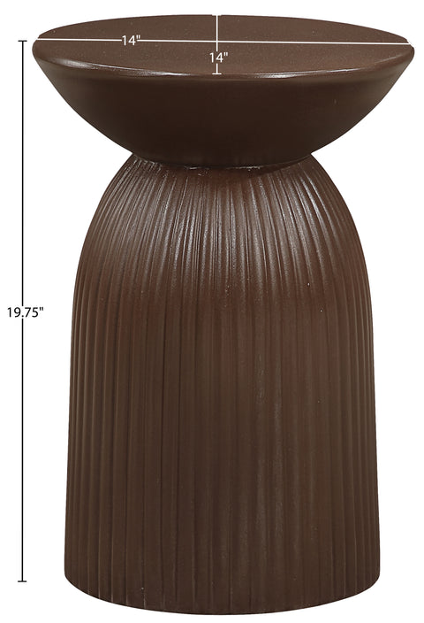 Veda Brown Concrete Indoor/Outdoor End Table, 1 Piece