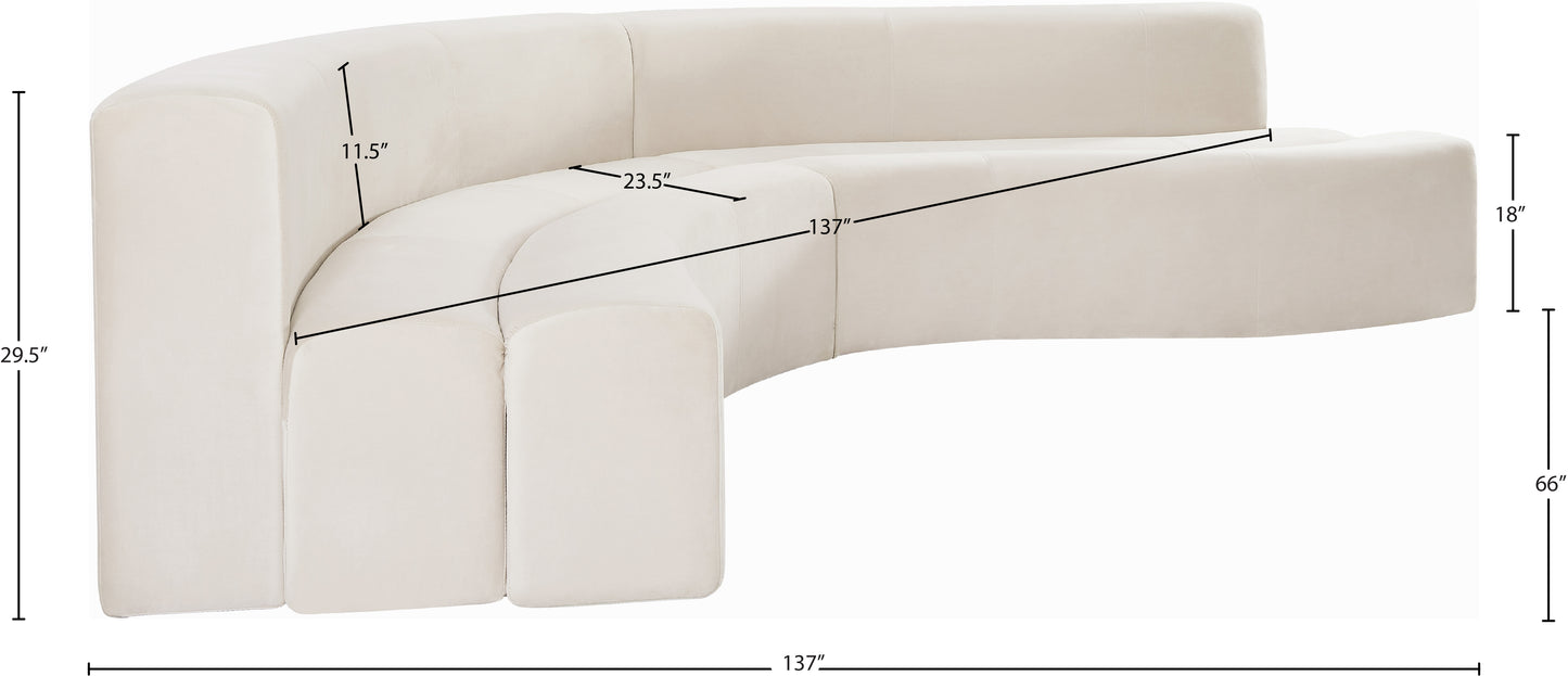 vera cream velvet 2pc. sectional sectional