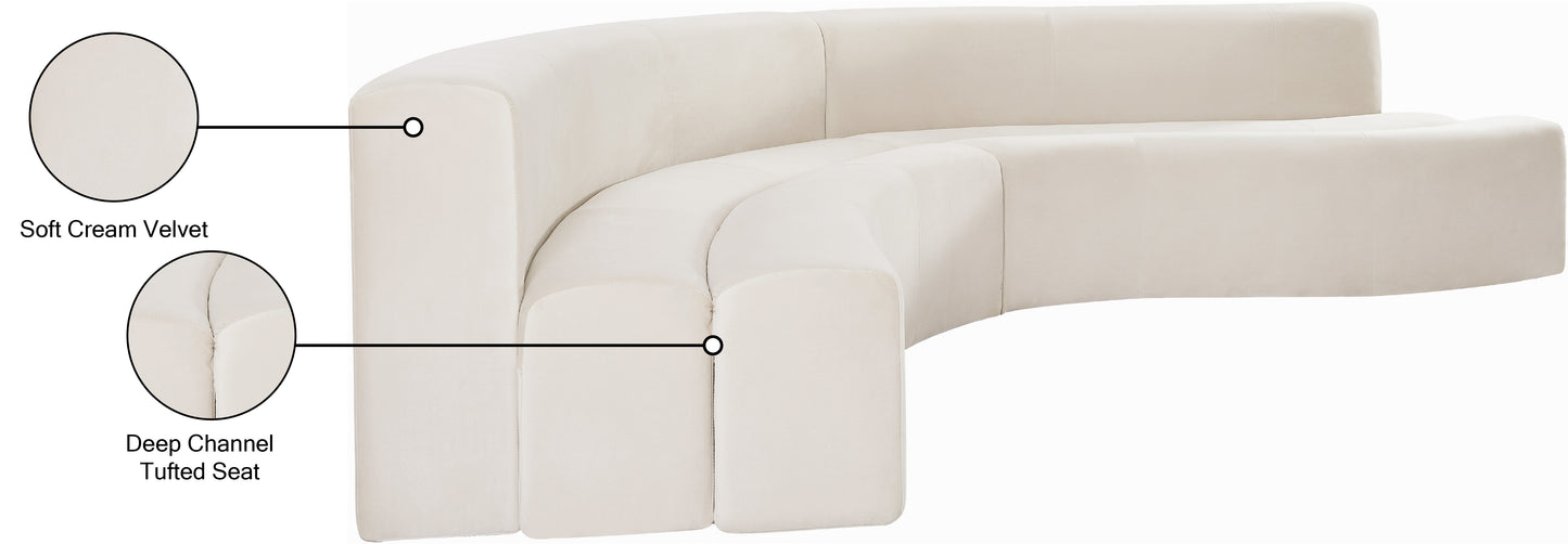 vera cream velvet 2pc. sectional sectional