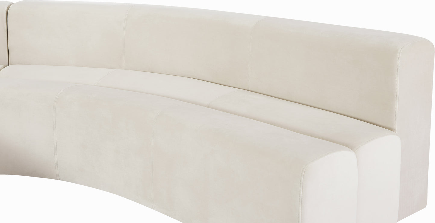 vera cream velvet 2pc. sectional sectional