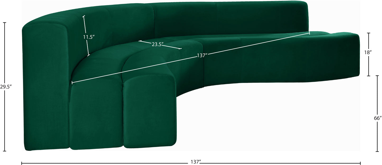 vera green velvet 2pc. sectional sectional