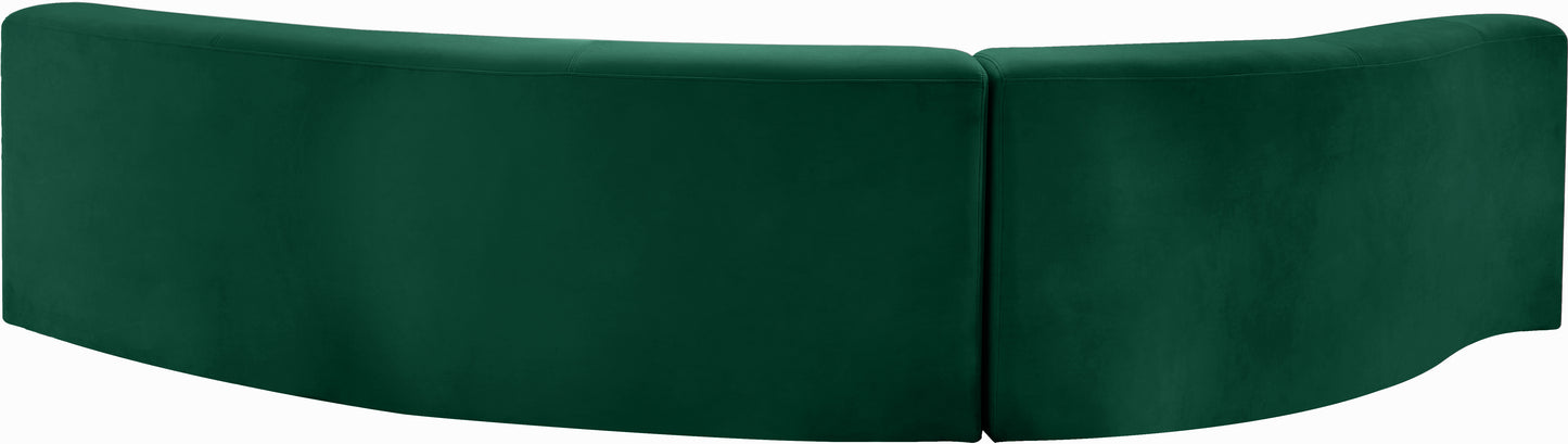 vera green velvet 2pc. sectional sectional