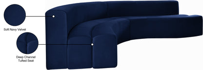 Vera Navy Velvet 2pc. Sectional Sectional