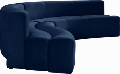 Vera Navy Velvet 2pc. Sectional Sectional