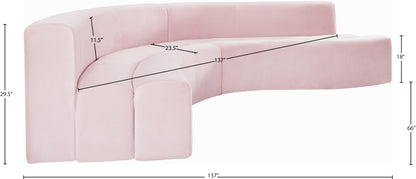 Vera Pink Velvet 2pc. Sectional Sectional