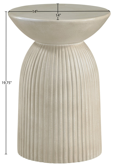 Veda Beige Concrete Indoor/Outdoor End Table, 1 Piece
