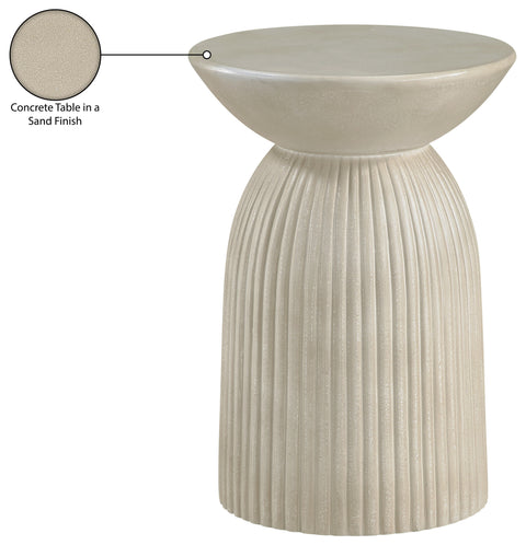 Veda Beige Concrete Indoor/Outdoor End Table, 1 Piece
