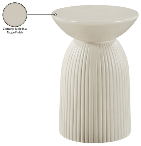 Veda Taupe Concrete Indoor/Outdoor End Table, 1 Piece