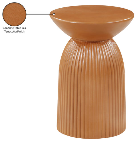 Veda Terracotta Concrete Indoor/Outdoor End Table, 1 Piece