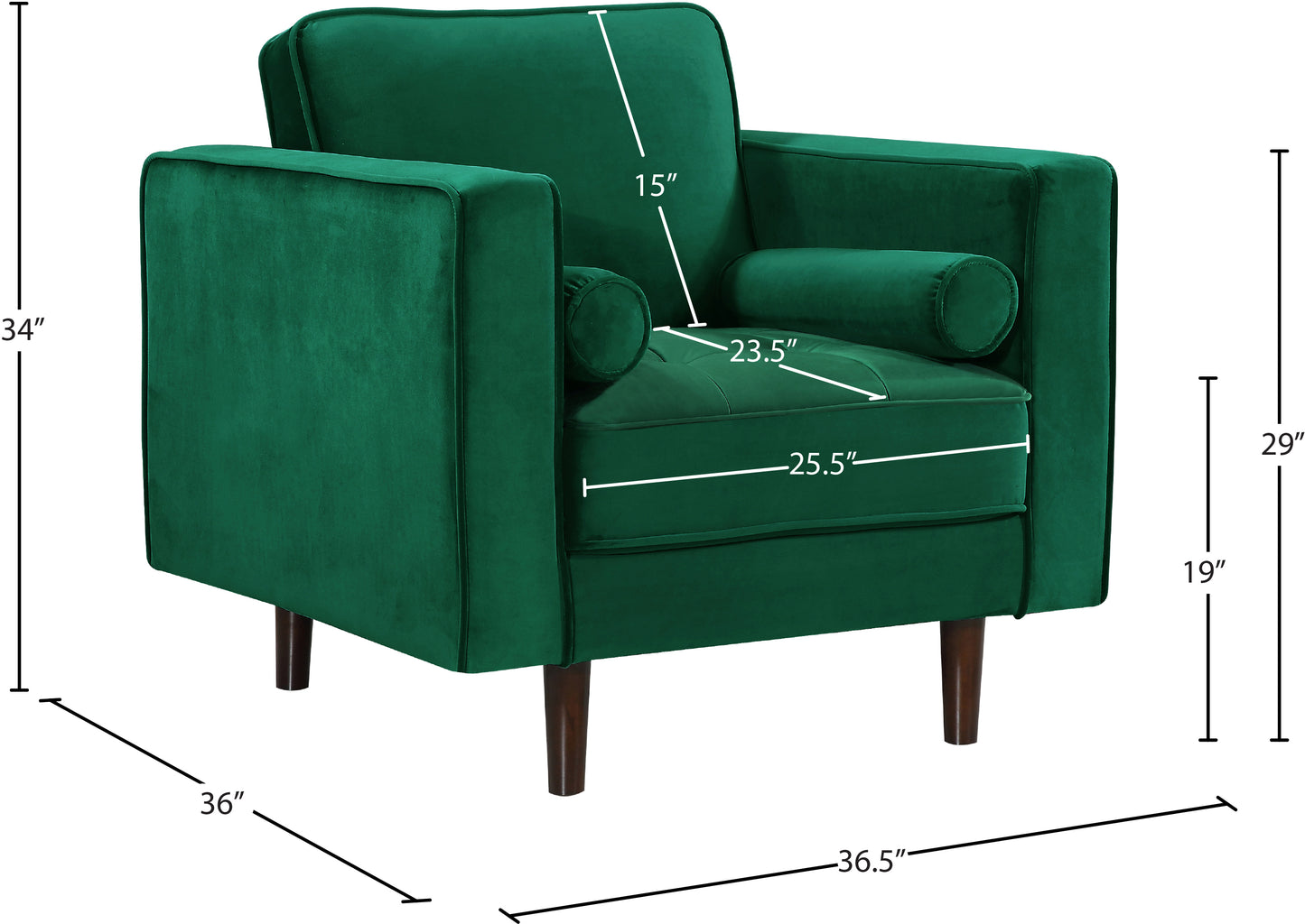 camden green velvet chair c