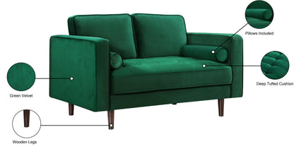 Camden Green Velvet Loveseat L