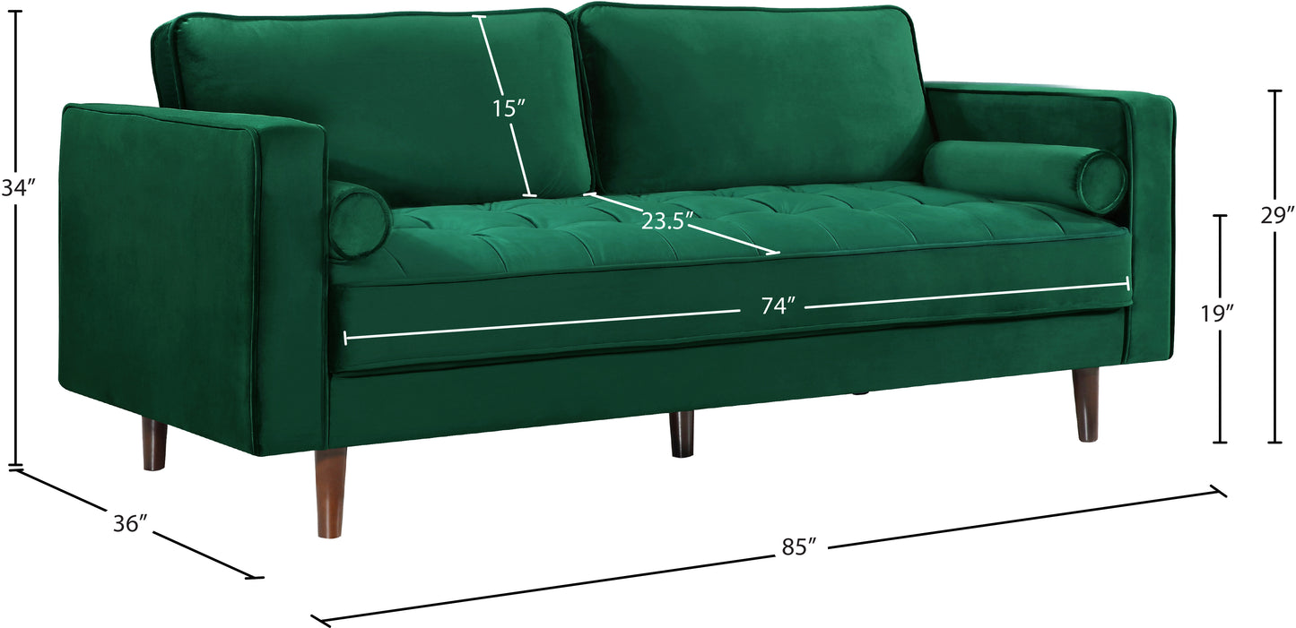 camden green velvet sofa s