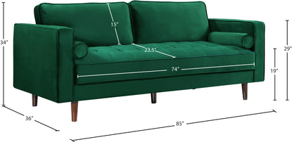 Camden Green Velvet Sofa S