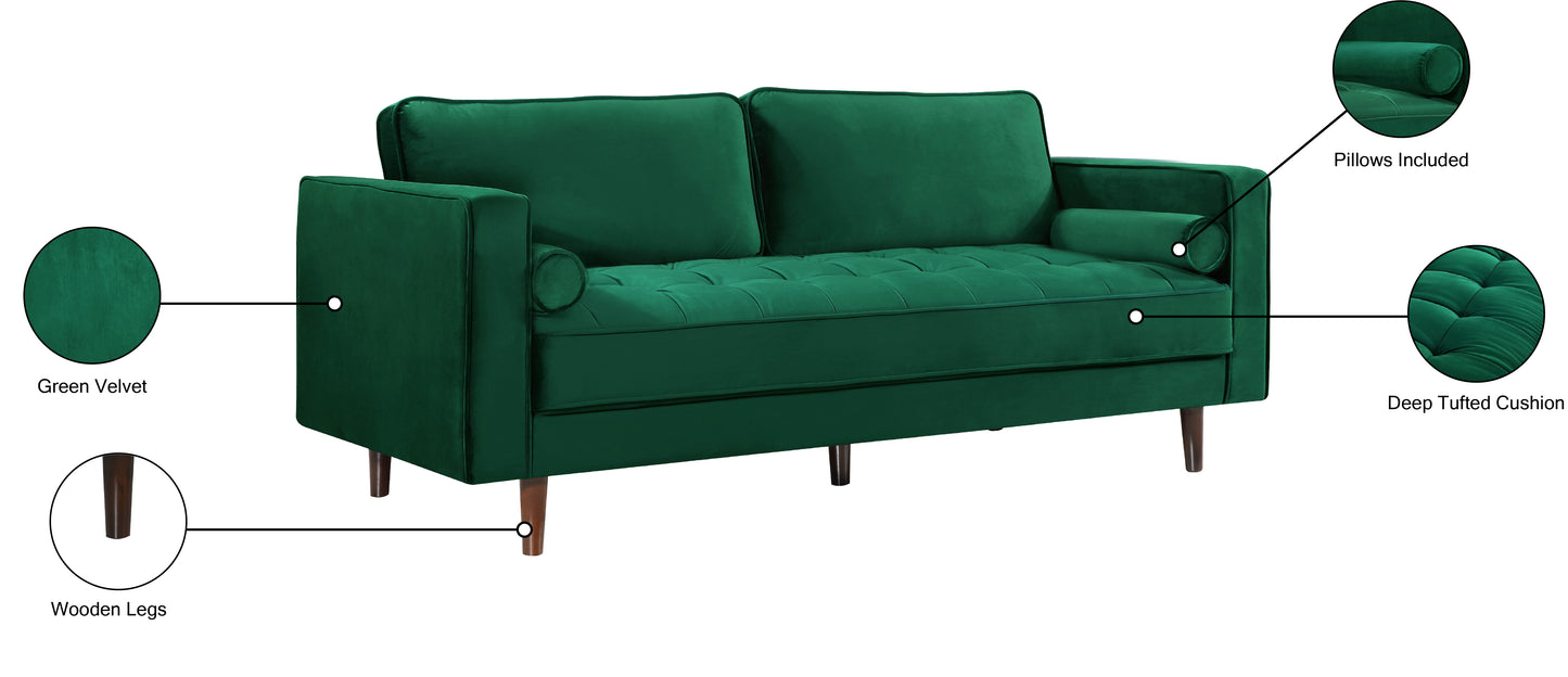 camden green velvet sofa s