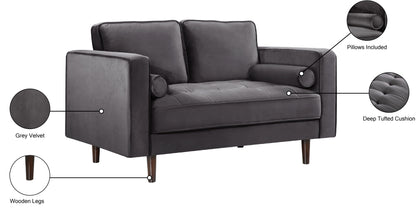 Camden Grey Velvet Loveseat L