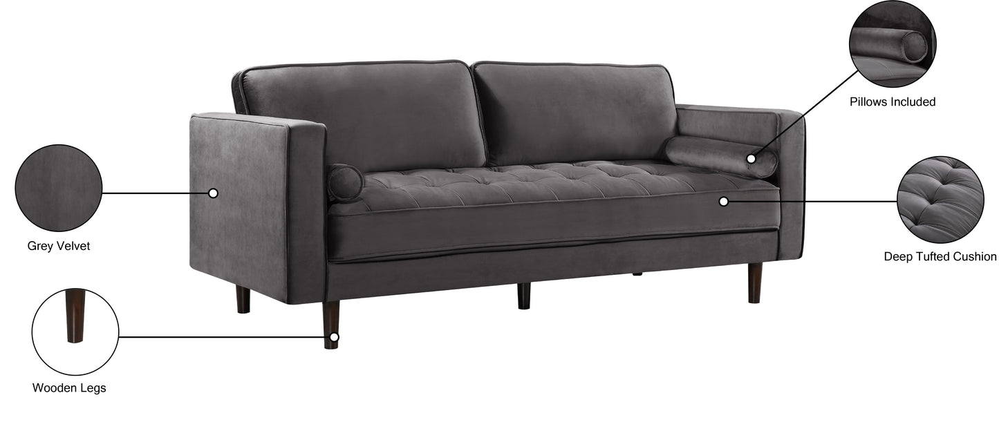 camden grey velvet sofa s