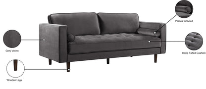 Camden Grey Velvet Sofa S