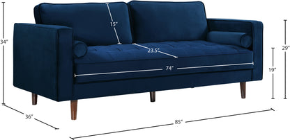 Camden Navy Velvet Sofa S