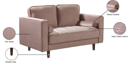 Camden Pink Velvet Loveseat L