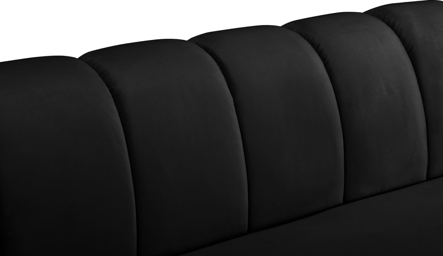 swoon black velvet loveseat l