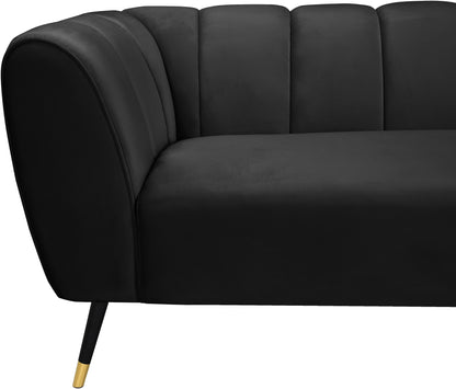 Swoon Black Velvet Loveseat L