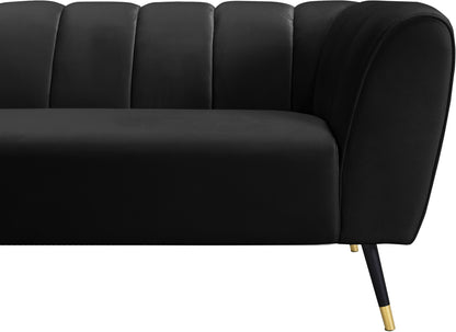 Swoon Black Velvet Loveseat L