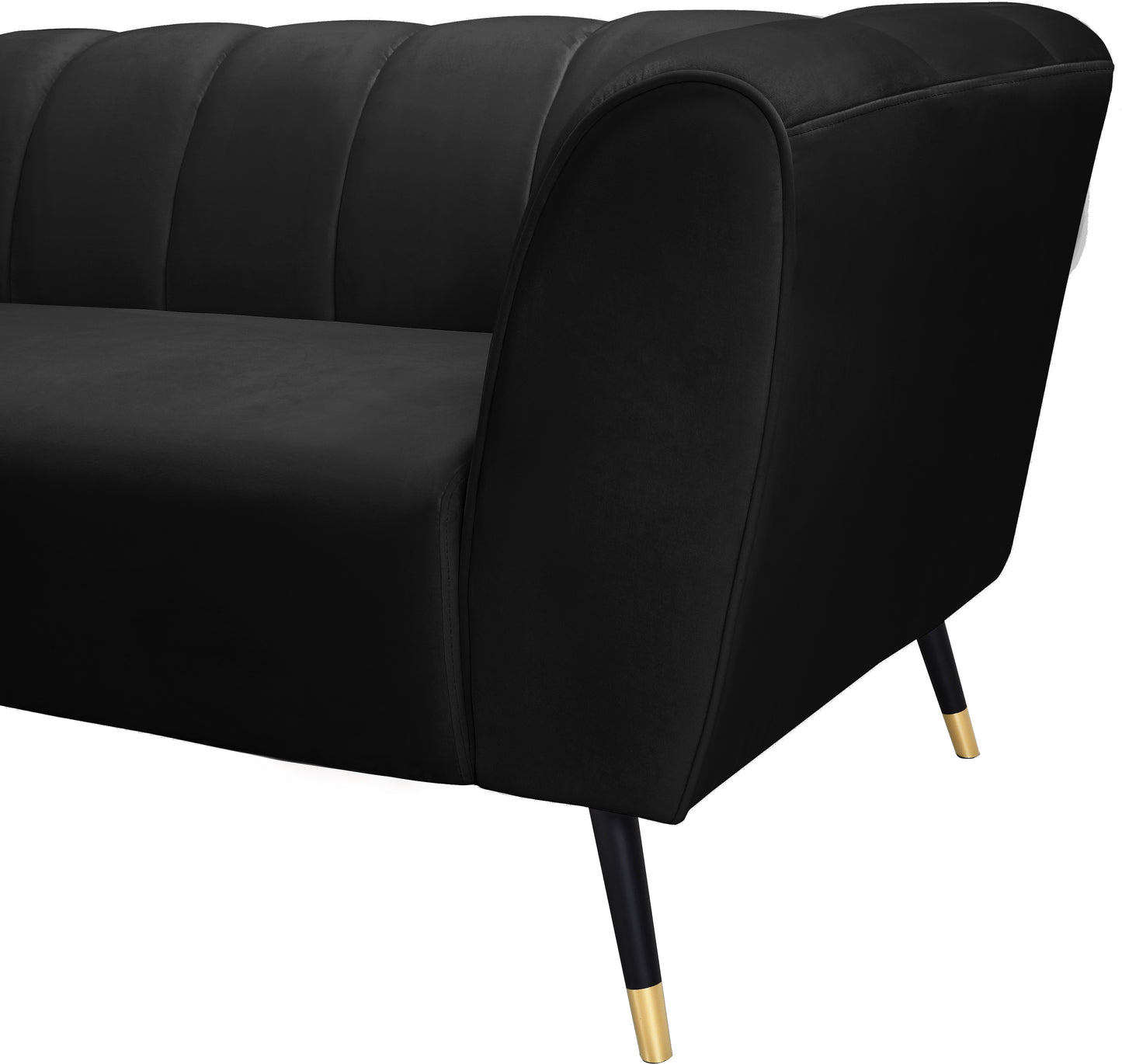 swoon black velvet loveseat l