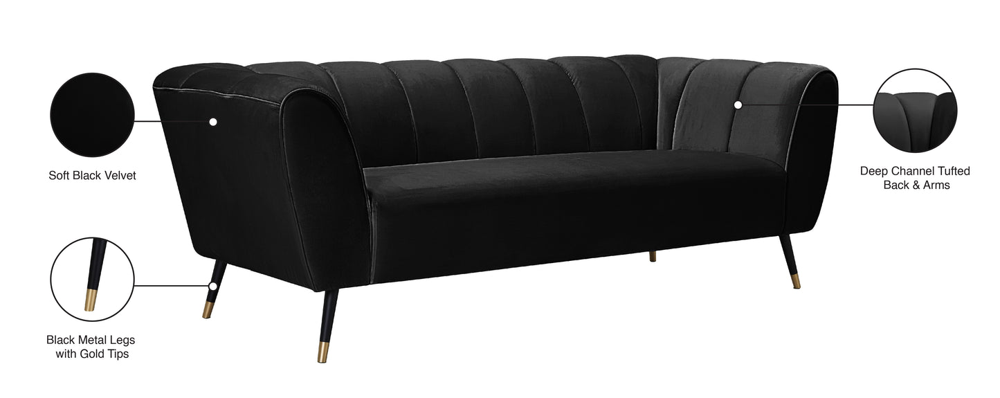 swoon black velvet sofa s