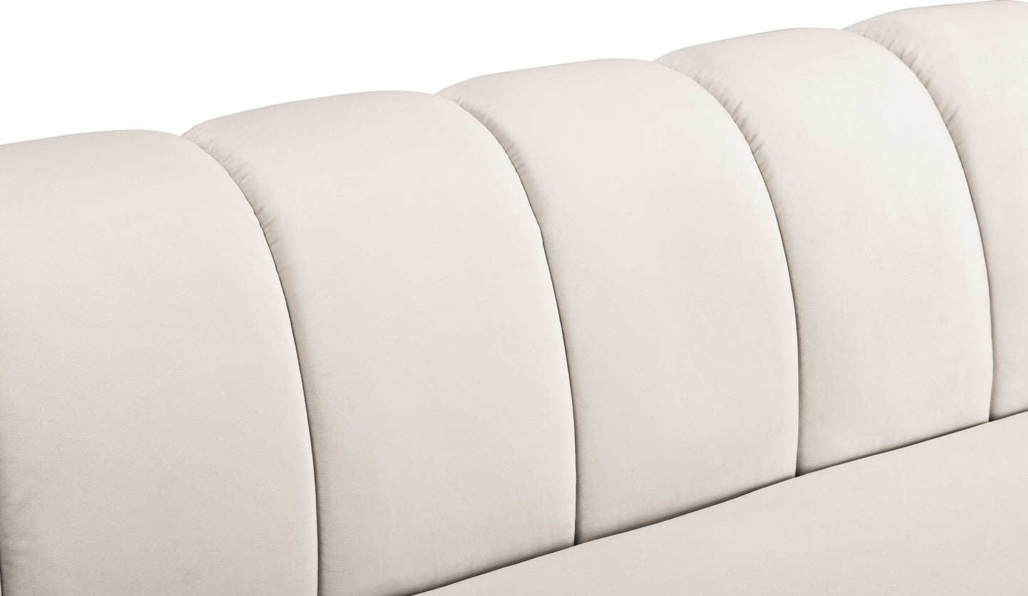 swoon cream velvet loveseat l