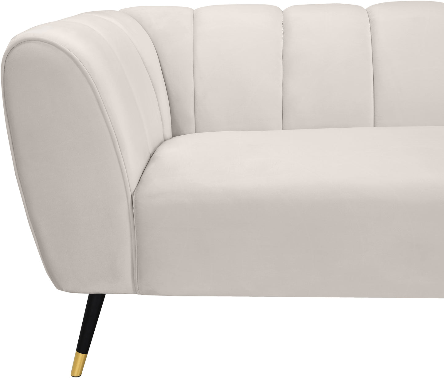 swoon cream velvet loveseat l