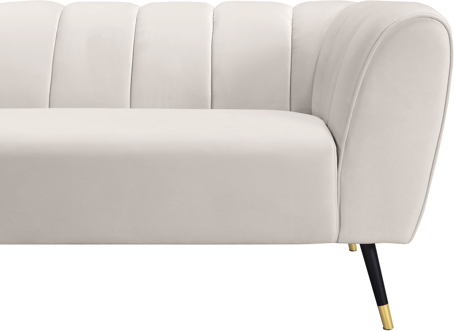 swoon cream velvet loveseat l