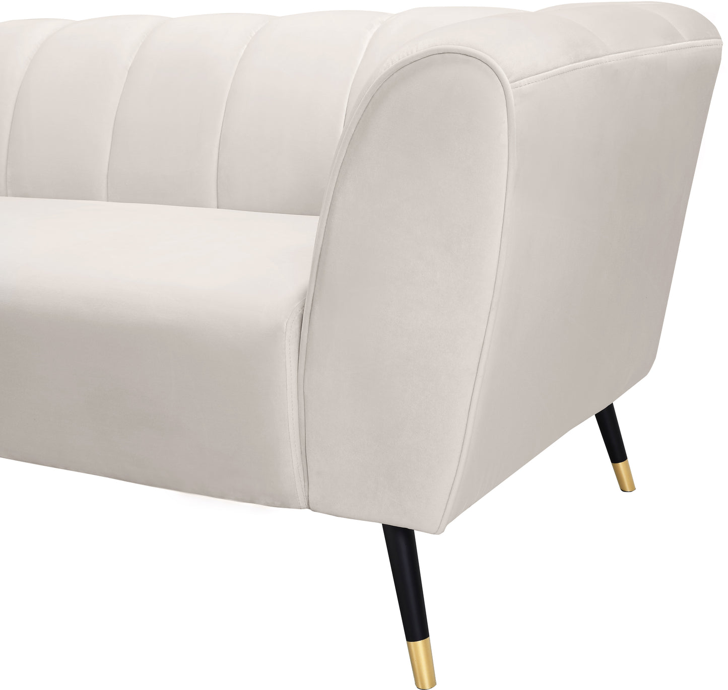 swoon cream velvet loveseat l