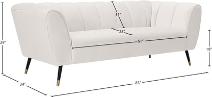 Swoon Cream Velvet Sofa S