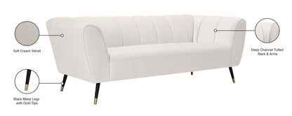 Swoon Cream Velvet Sofa S