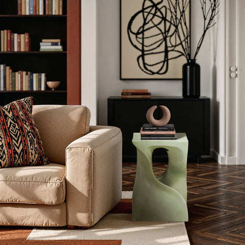 Darcy Green Concrete Indoor/Outdoor End Table, 1 Piece