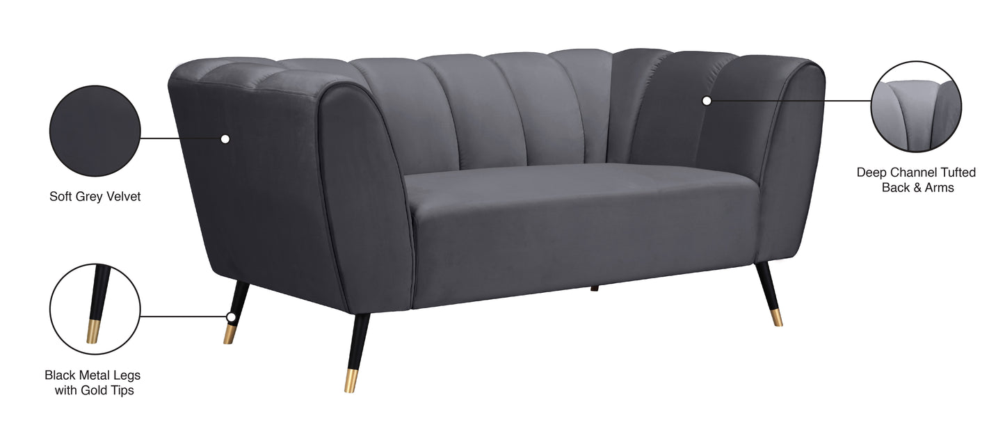 swoon grey velvet loveseat l