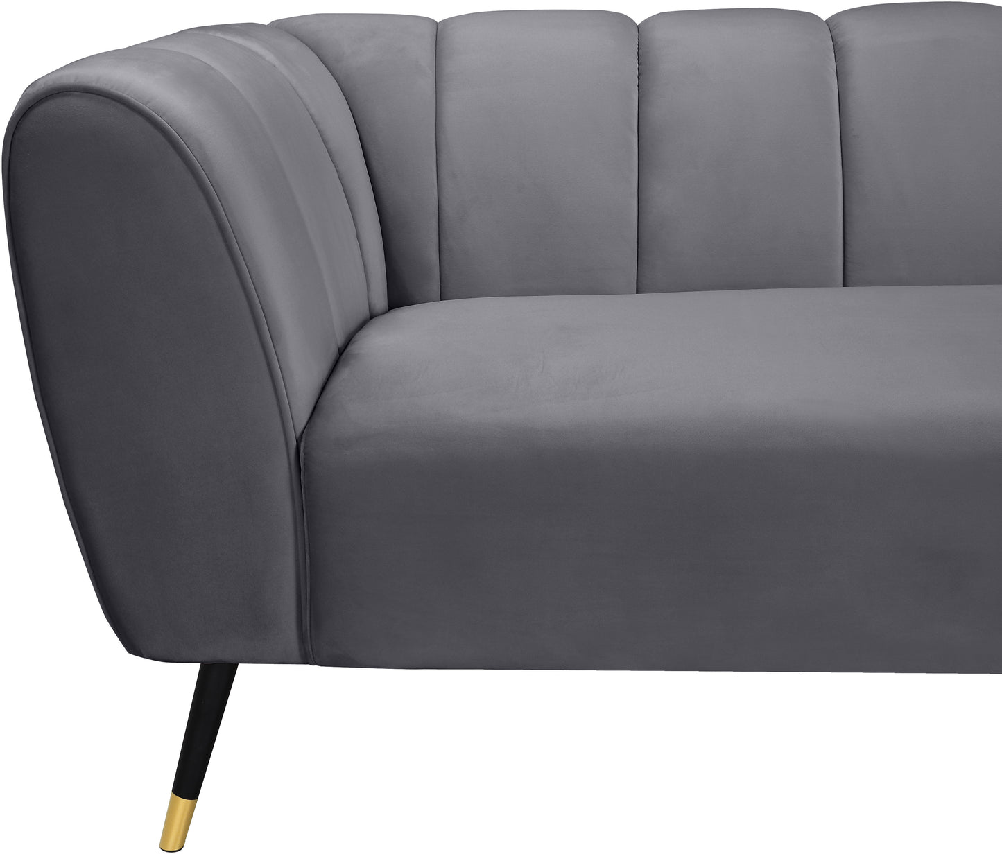 swoon grey velvet loveseat l