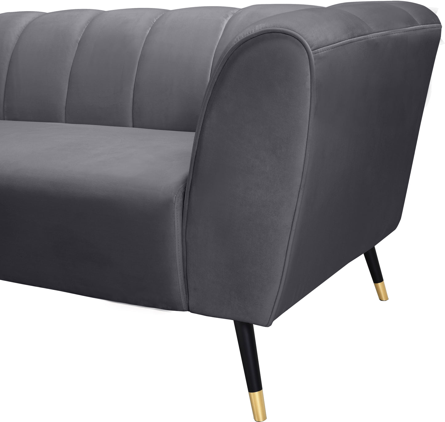 swoon grey velvet loveseat l