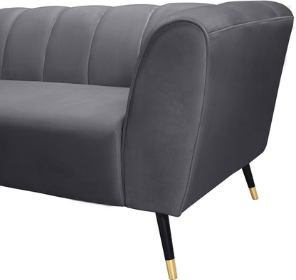 Swoon Grey Velvet Loveseat L