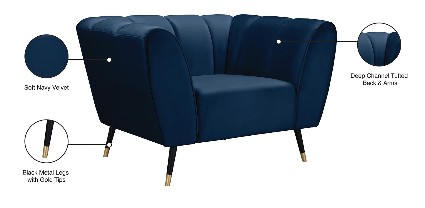 swoon navy velvet chair c