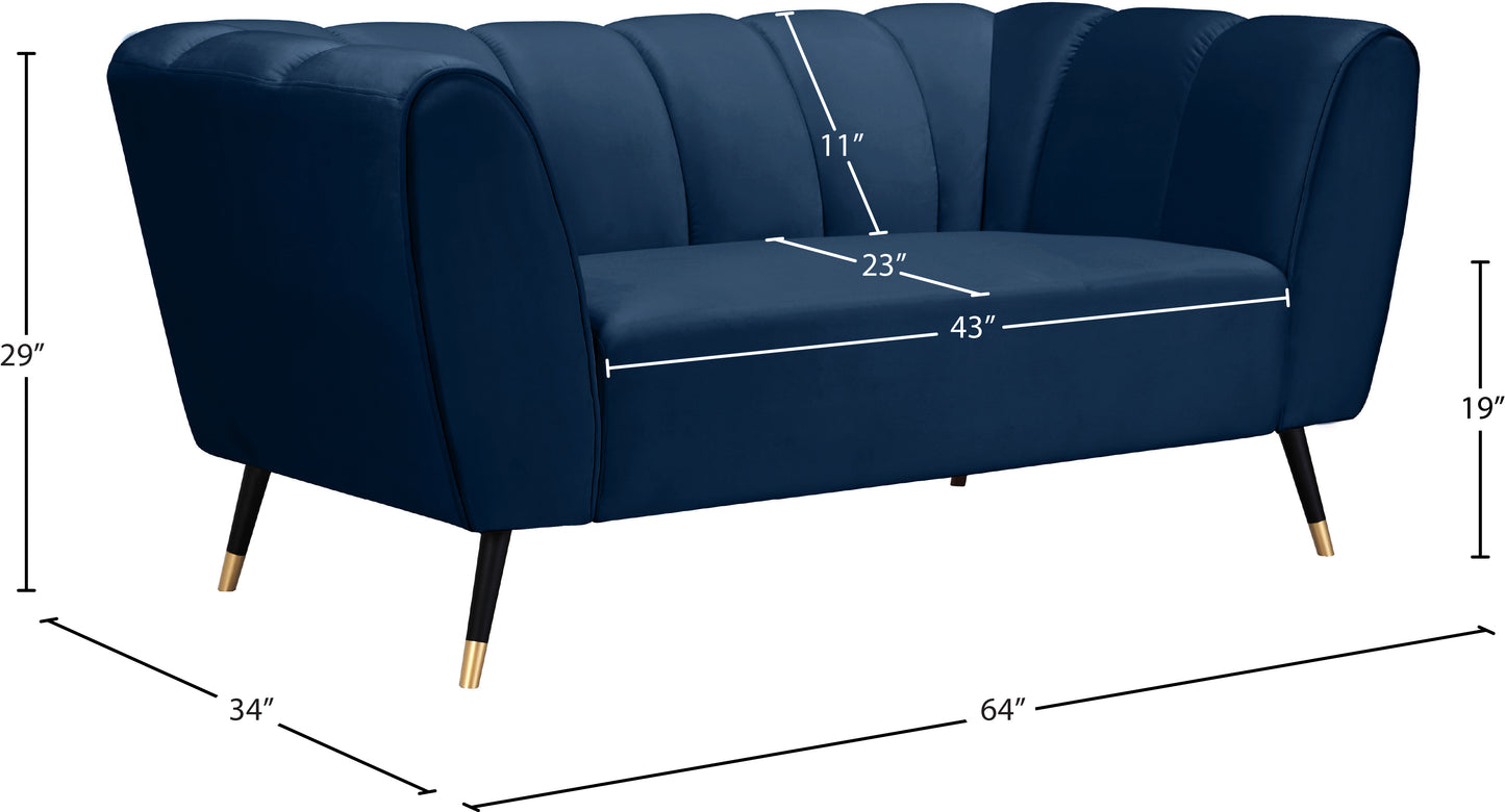 swoon navy velvet loveseat l