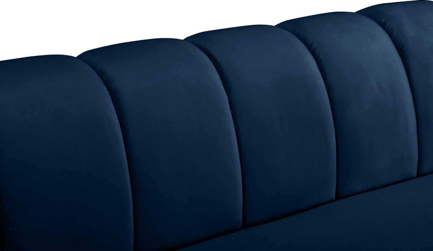 swoon navy velvet loveseat l