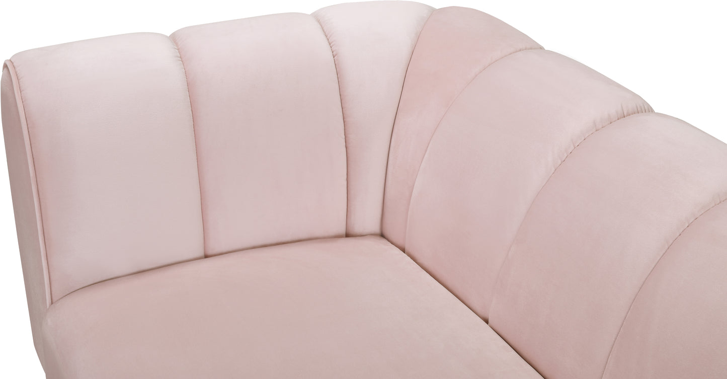 swoon pink velvet loveseat l