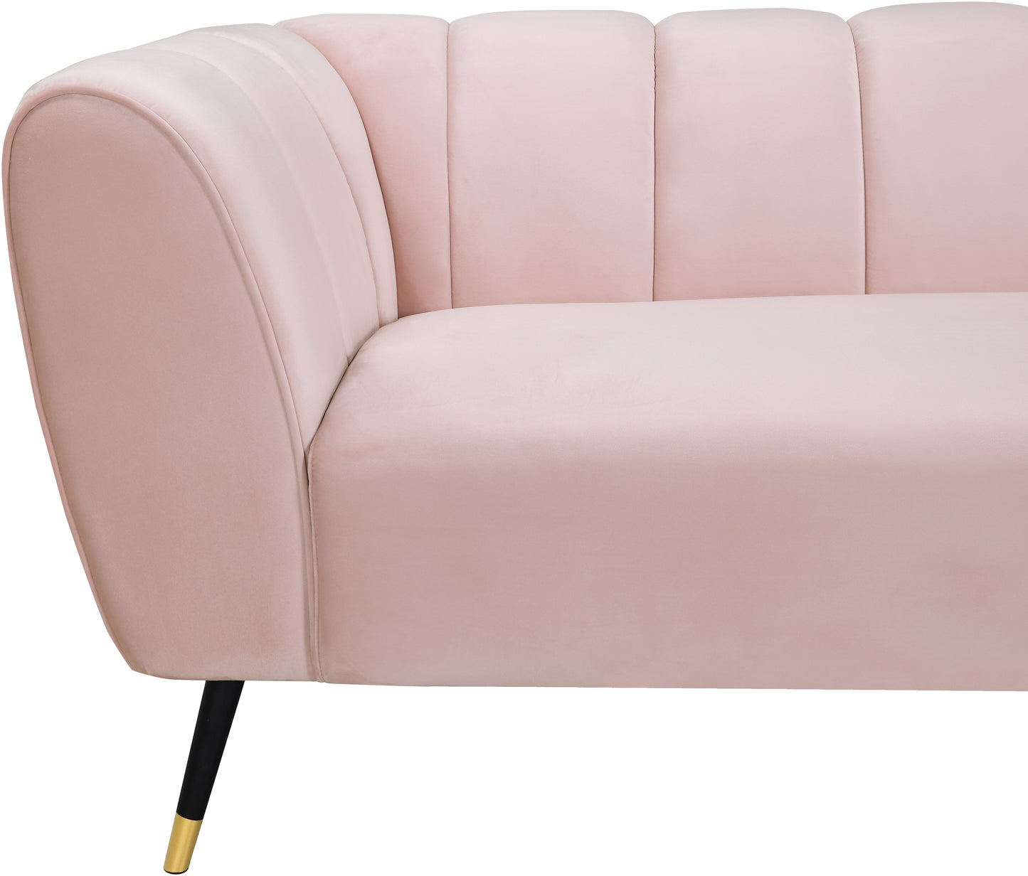 swoon pink velvet loveseat l