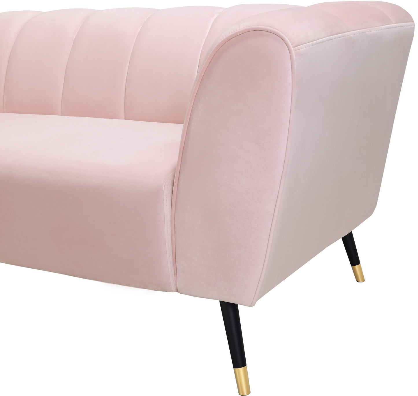 swoon pink velvet loveseat l